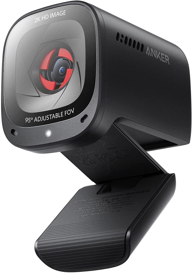 Anker PowerConf C200 2K USB Webcam, Webcam for Laptop, Computer Camera, with AI-Noise Canceling Microphones, Stereo Mics, Adjustable Field of View, Low-Light Correction, Built-in Privacy Cover