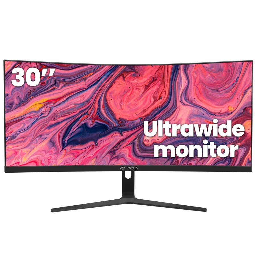 CRUA 30" Curved Gaming Monitor, 100Hz Ultrawide Computer Monitor, WFHD(2560*1080P)VA Screen,21:9,1500R,99%sRGB, PC Monitors Support FreeSync, With HDMI/DP, Support Wall Mount- Black
